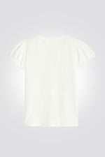 OKAIDI - טי שירט ילדותשרוול קצר לבנה עם ברבור ניטים זהב - MASHBIR//365