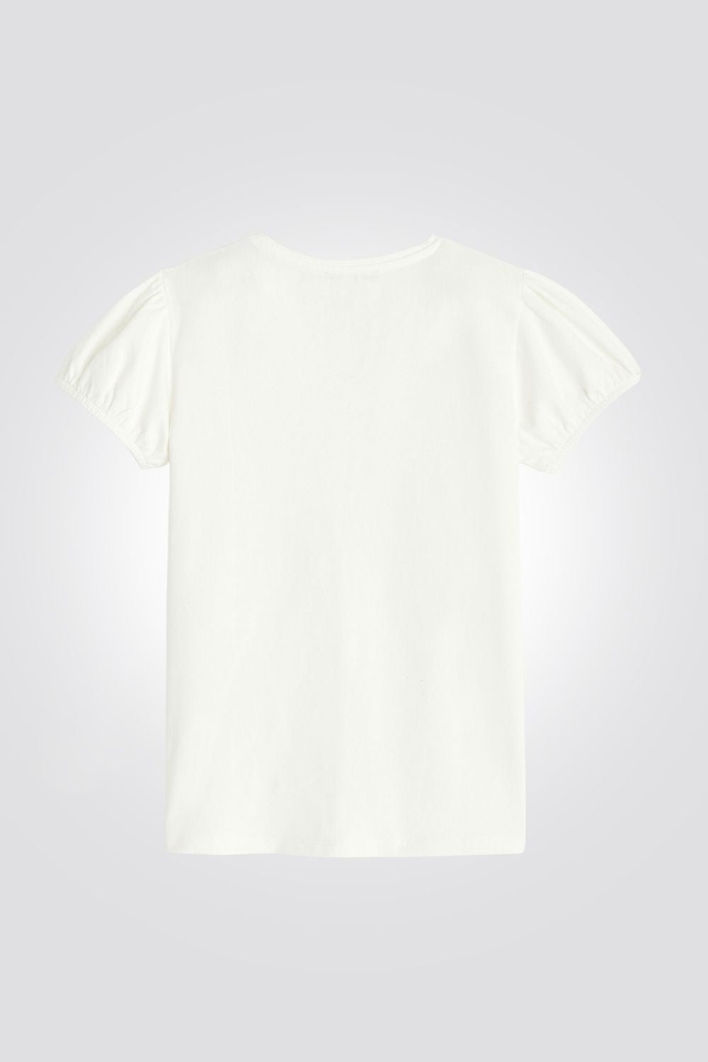 OKAIDI - טי שירט ילדותשרוול קצר לבנה עם ברבור ניטים זהב - MASHBIR//365