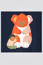 OBAIBI - טי שירט לתינוקות שרוול ארוך הדפס קאולה כתומה על כחול - MASHBIR//365