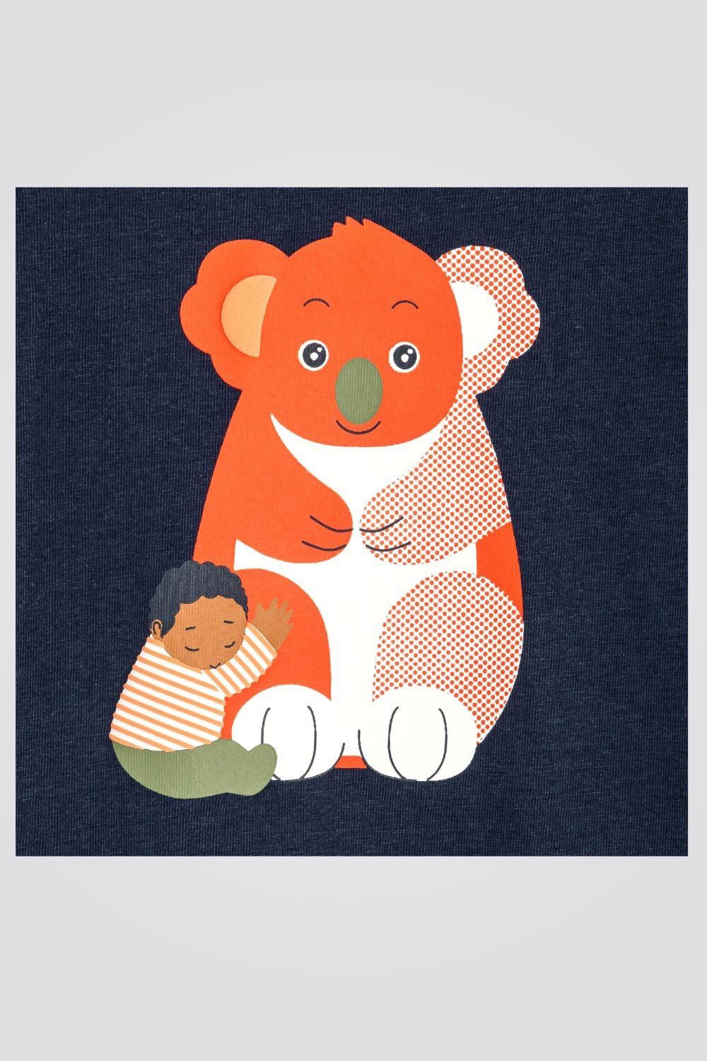 OBAIBI - טי שירט לתינוקות שרוול ארוך הדפס קאולה כתומה על כחול - MASHBIR//365