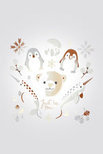 OBAIBI - טי שירט לתינוקות שרוול ארוך תפוח עם הדפס ציפורים בחום - MASHBIR//365