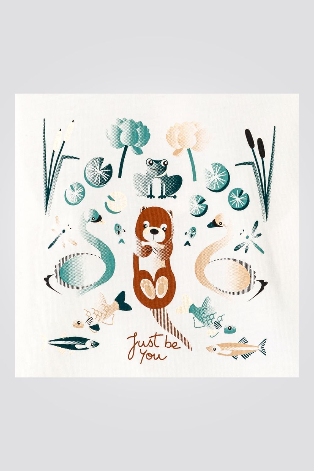 OBAIBI - טי שירט שרוול ארוך לתינוקות עם הדפס פרחים בירוק ודובי חום - MASHBIR//365