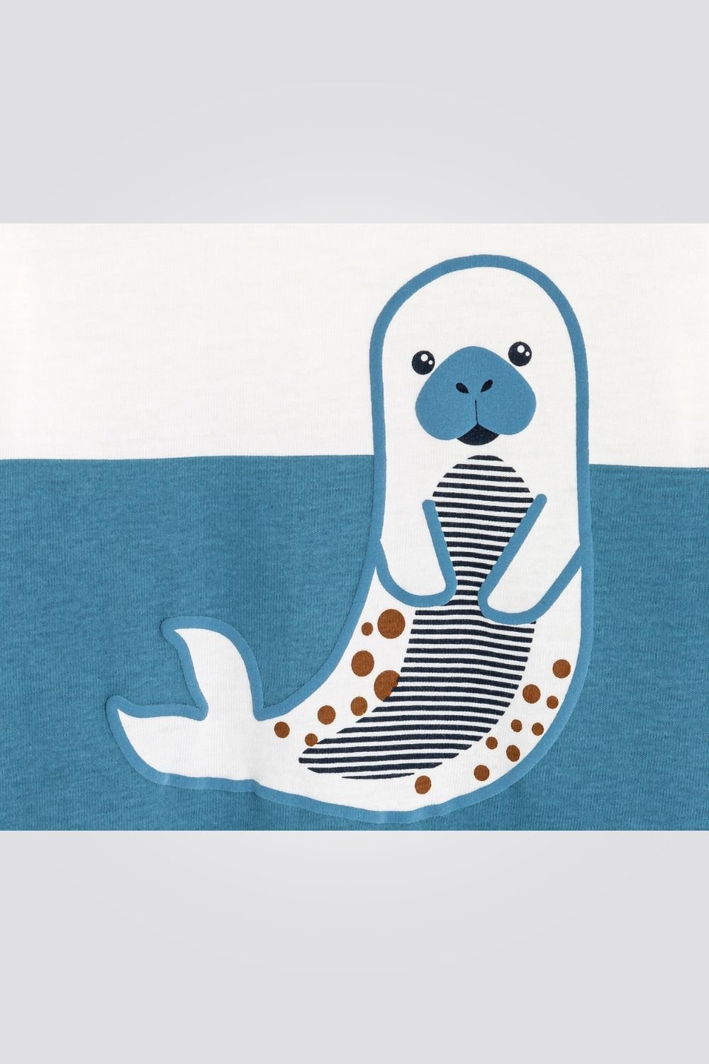 OBAIBI - טי שירט תינוקות שרוול ארוך עם הדפס כלב ים בתכלת - MASHBIR//365