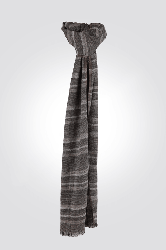 KENNETH COLE - צעיף פסים לגבר בצבע אפור - MASHBIR//365