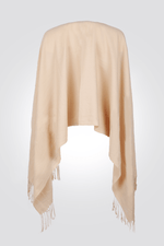 KENNETH COLE - צעיף עם פרנזים בצבע בז' - MASHBIR//365