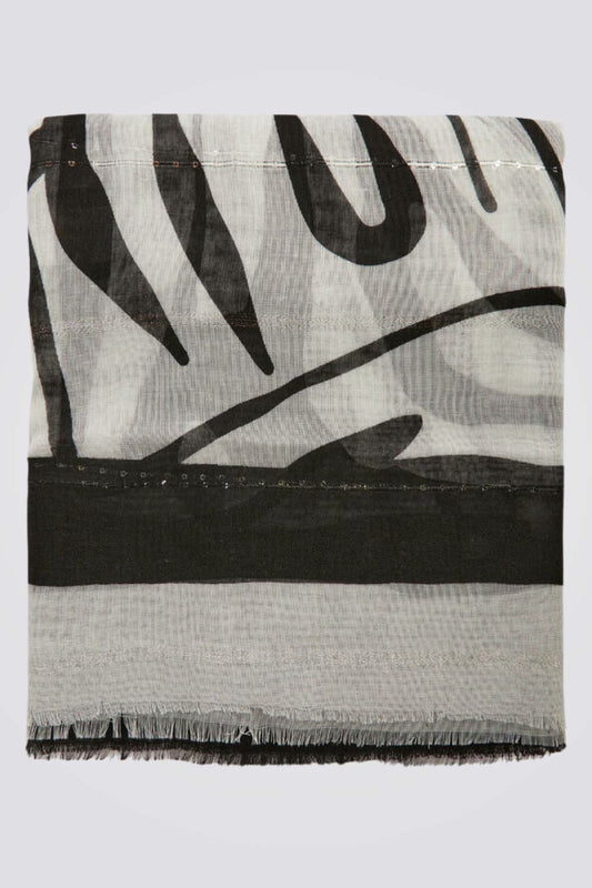 MORGAN - צעיף עם הדפס זברה בצבע לבן - MASHBIR//365