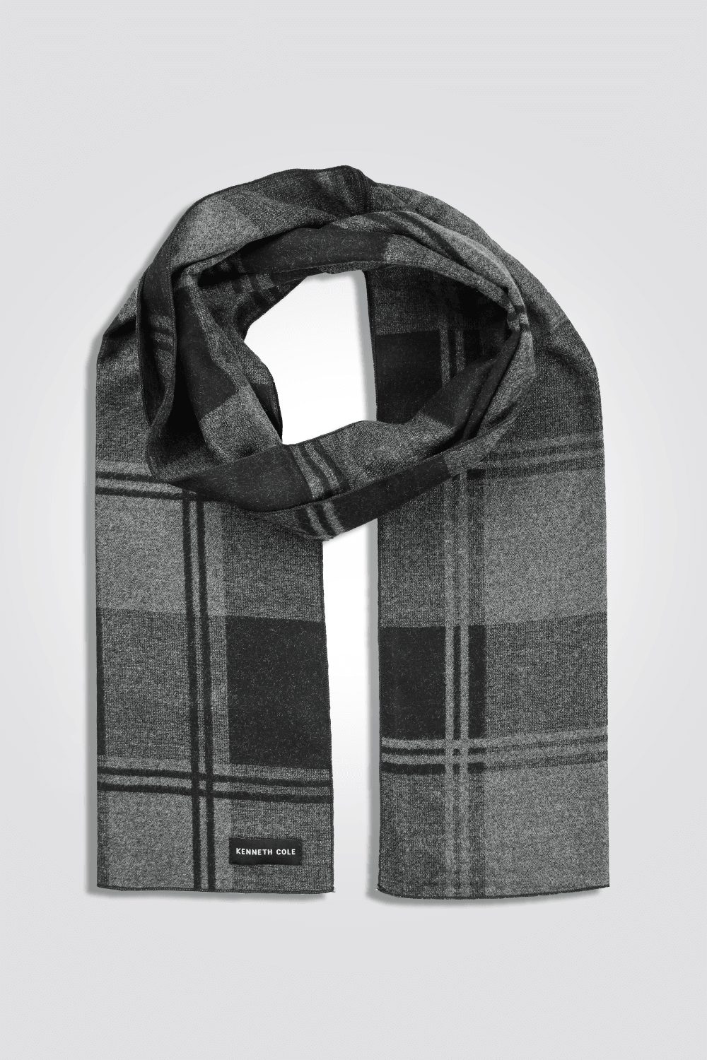 KENNETH COLE - צעיף משובץ בצבע אפור כהה - MASHBIR//365