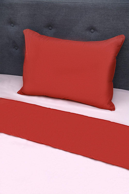 KENNETH COLE - ציפה מיטה זוגית כותנה פרקל אדום-ורוד - MASHBIR//365