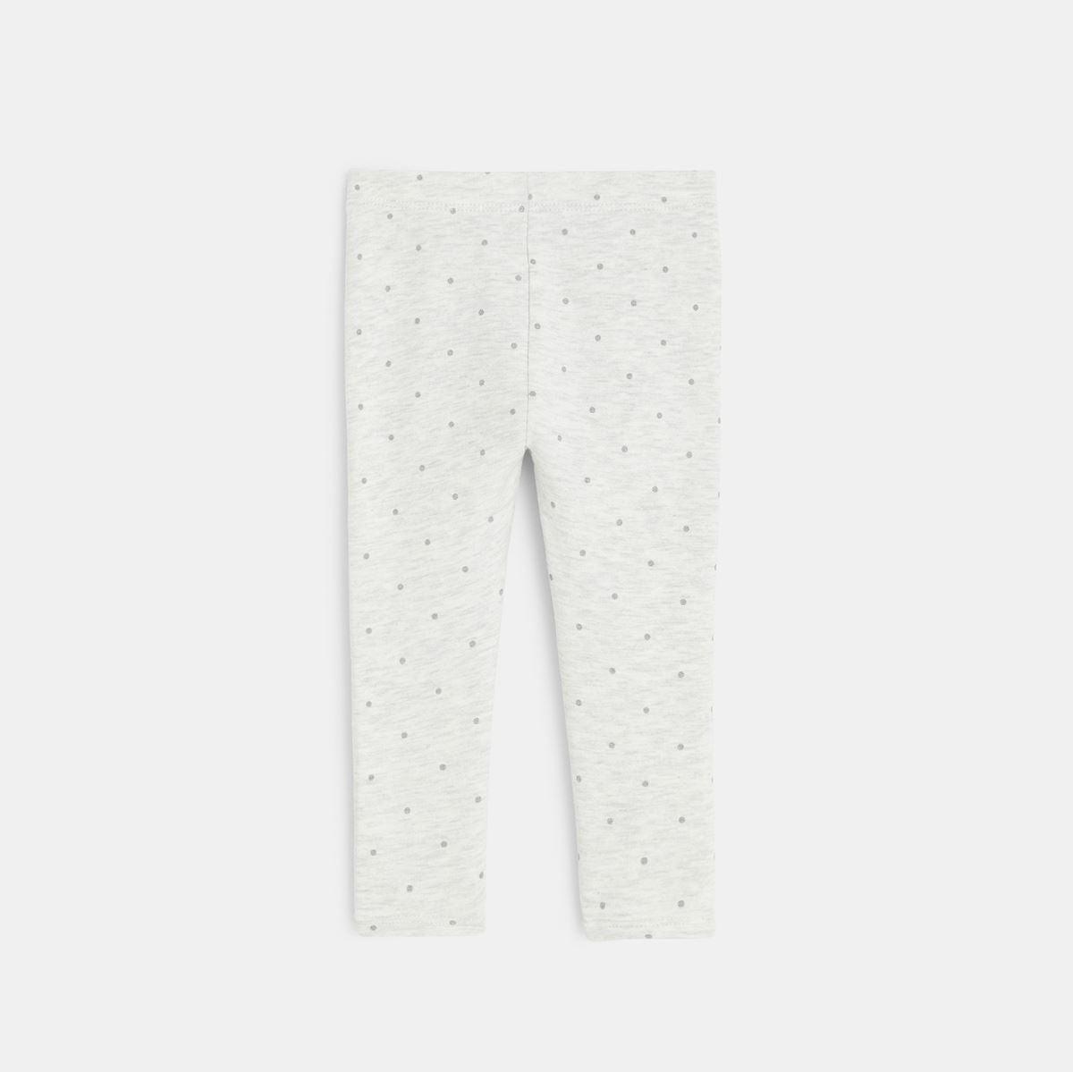 OBAIBI - טייץ אפור בהיר עם הדפס נקודות לתינוקות בנות - MASHBIR//365