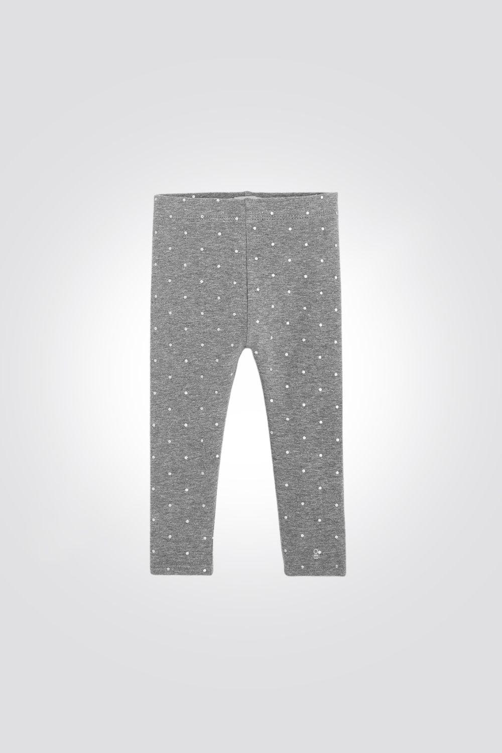 OBAIBI - טייץ אפור כהה עם הדפס נקודות לתינוקות בנות - MASHBIR//365