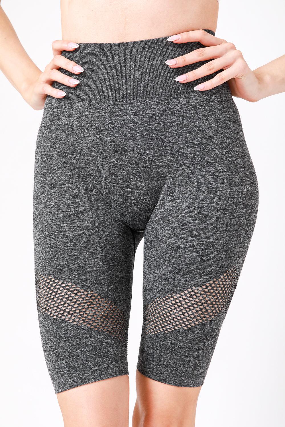 KENNETH COLE - טייץ אורך ברך שילוב רשת אפור כהה - MASHBIR//365