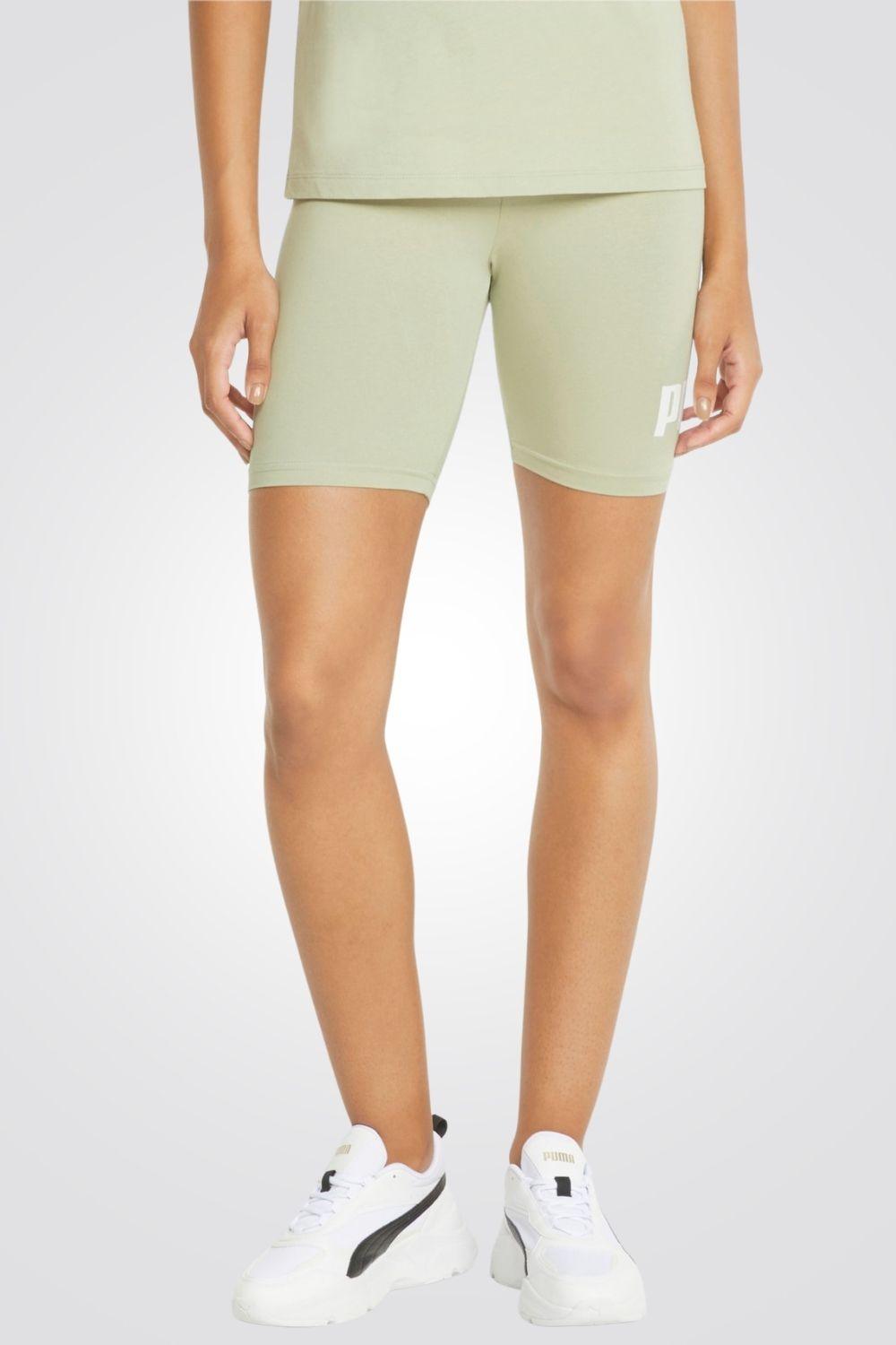 PUMA - טייץ קצר Essentials Logo בצבע ירוק - MASHBIR//365