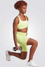 ADIDAS - טייץ קצר OPTIME בצבע ירוק זוהר - MASHBIR//365