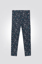 OKAIDI - טייץ לילדות אפור כהה עם השפרצות צבע בלבן וטורקיז - MASHBIR//365