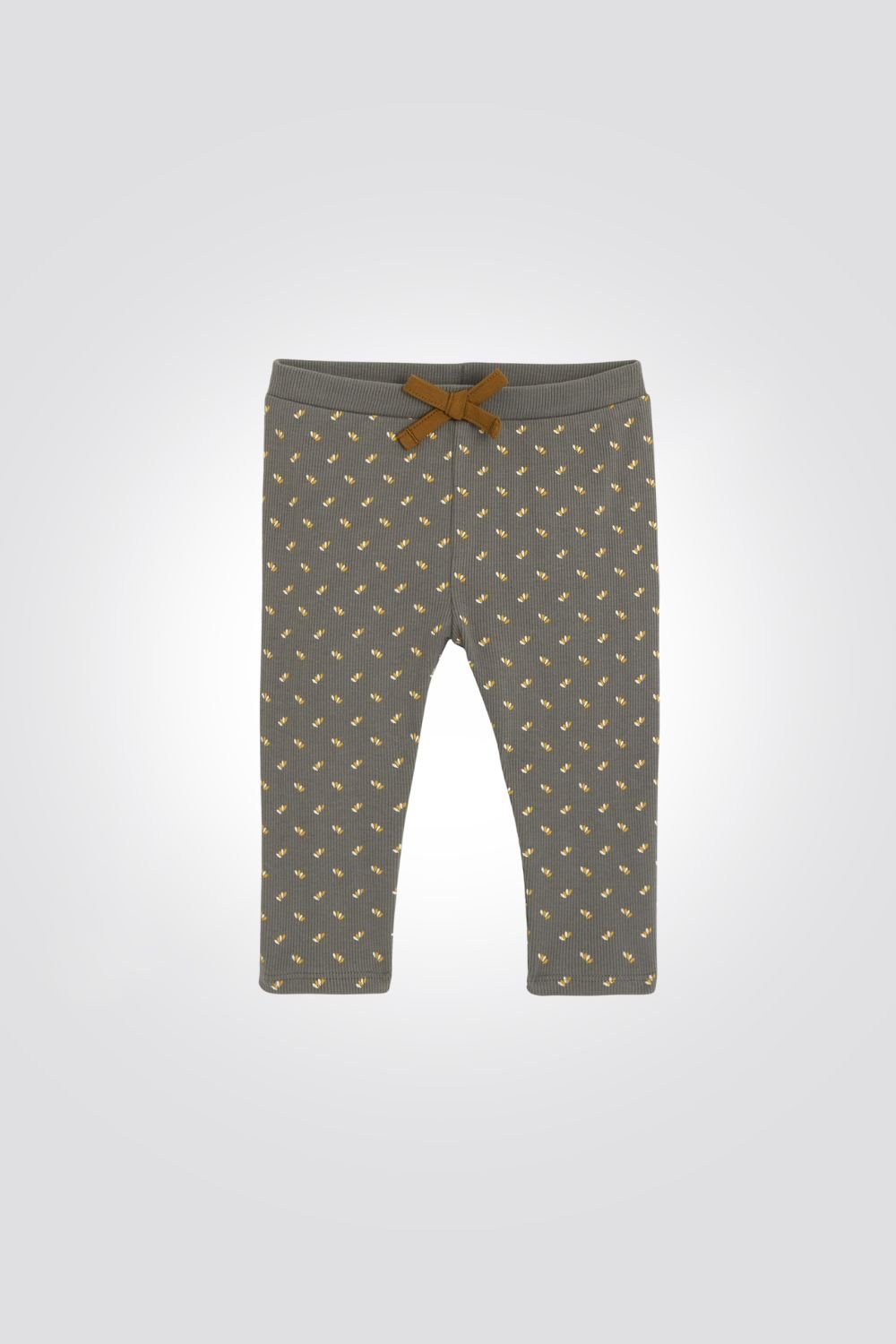 OBAIBI - טייץ תינוקות הדפס קווי צהוב על חאקי - MASHBIR//365