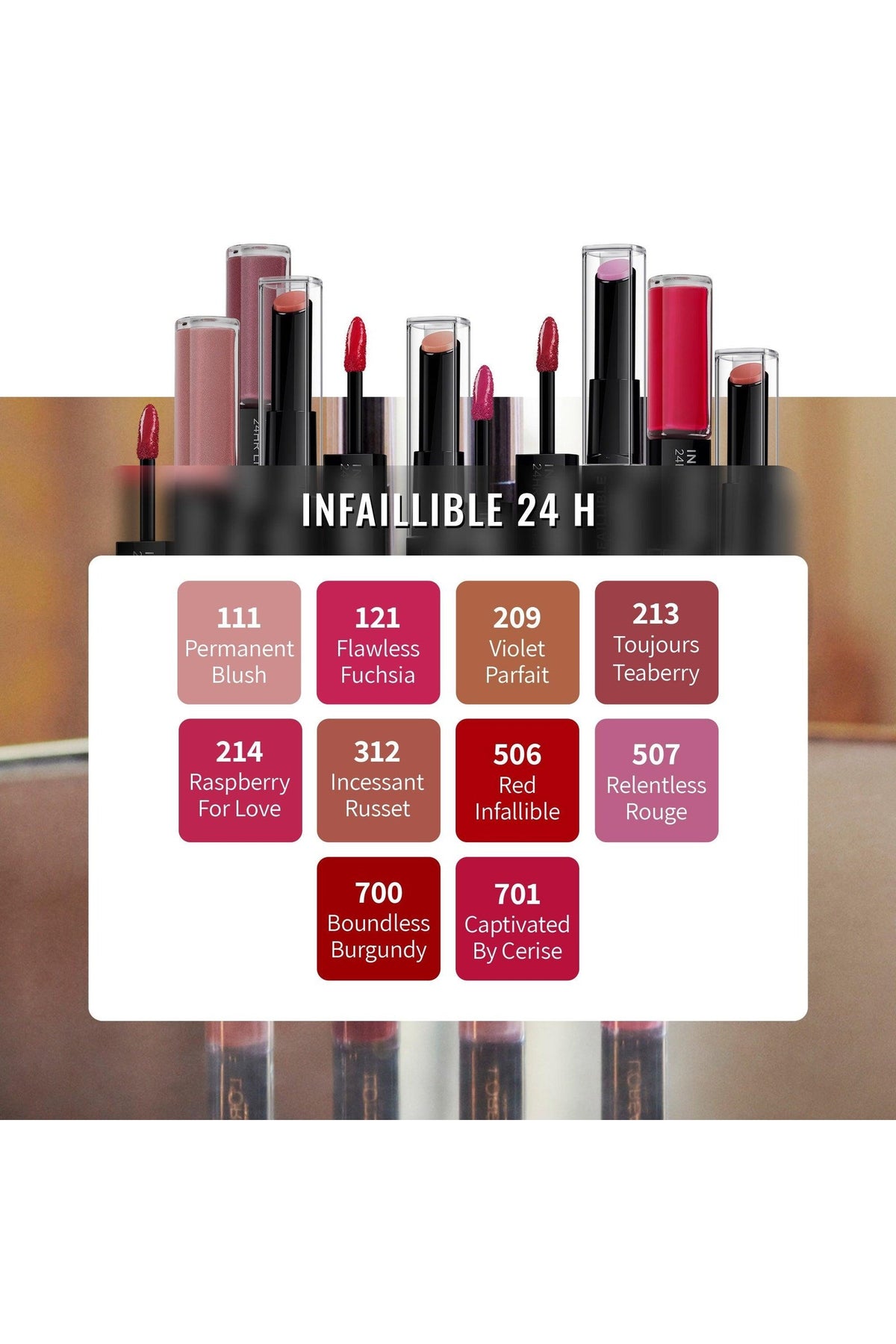L'Oreal Paris - Infallible Rouge 24 Hours Permanent שפתון - MASHBIR//365