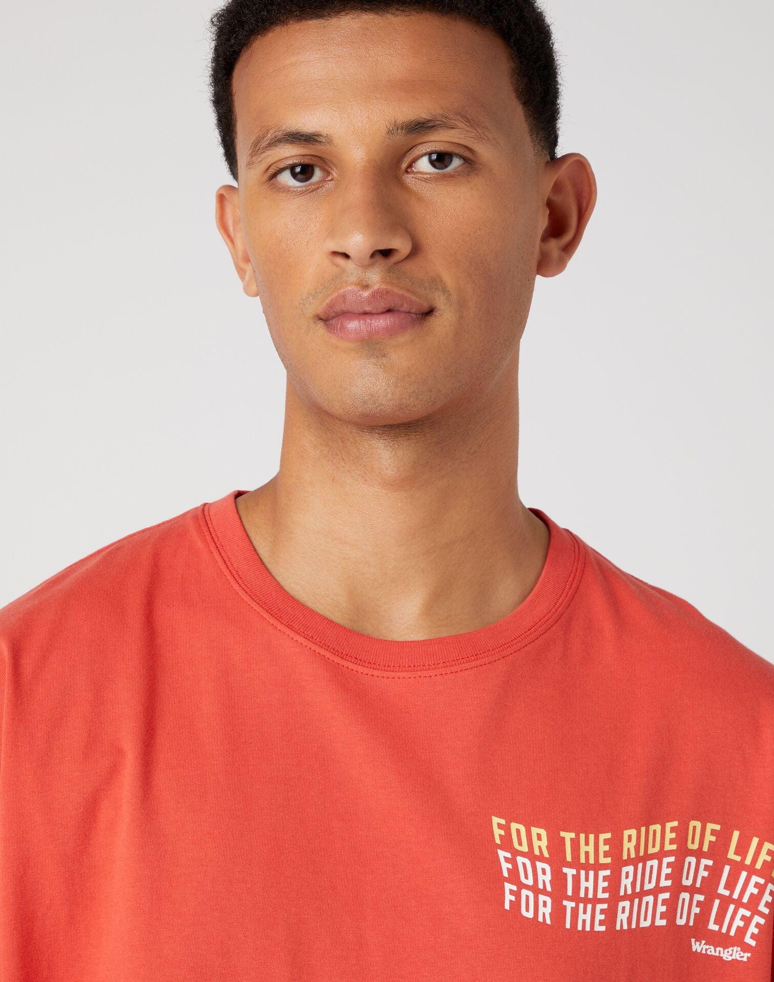 WRANGLER - טישירט אפרסק עם הדפס לוגו בחזית - MASHBIR//365