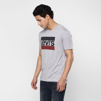 LEVI'S - טישירט אפורה לוגו נייבי אדום - MASHBIR//365