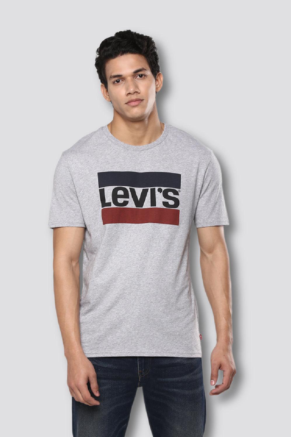 LEVI'S - טישירט אפורה לוגו נייבי אדום - MASHBIR//365