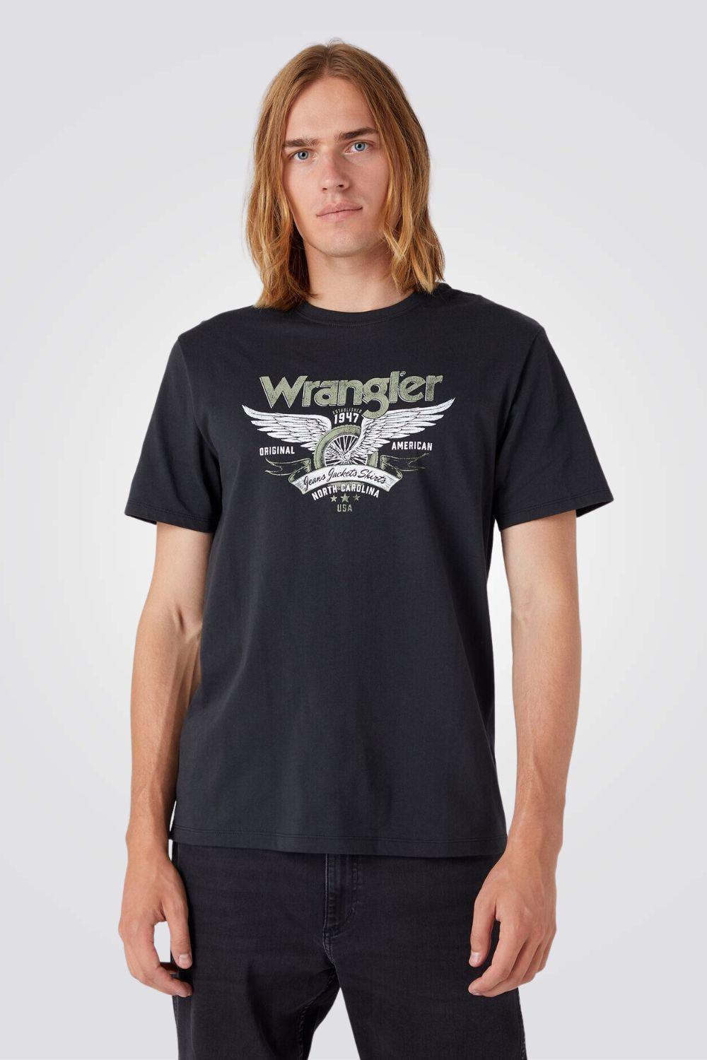 WRANGLER - טישירט AMERICANA TEE בצבע שחור - MASHBIR//365