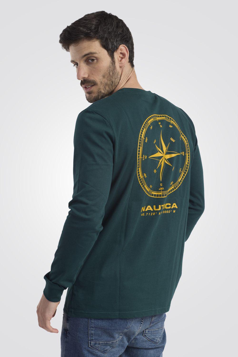 NAUTICA - טישירט ארוכה בצבע ירוק - MASHBIR//365