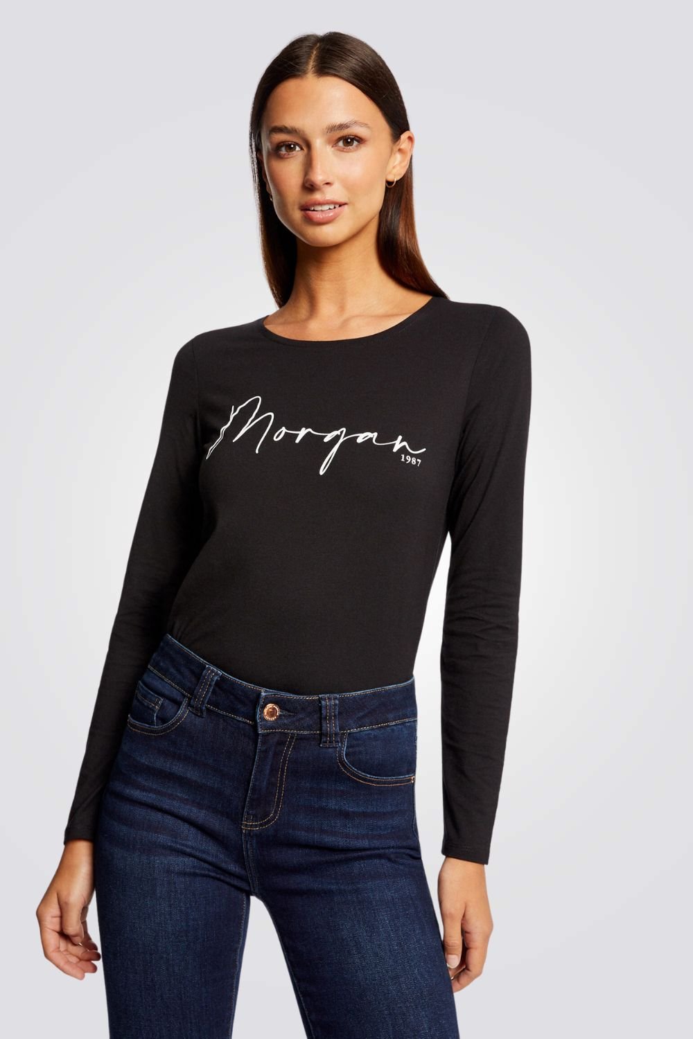 MORGAN - טישירט ארוכה בצבע שחור - MASHBIR//365