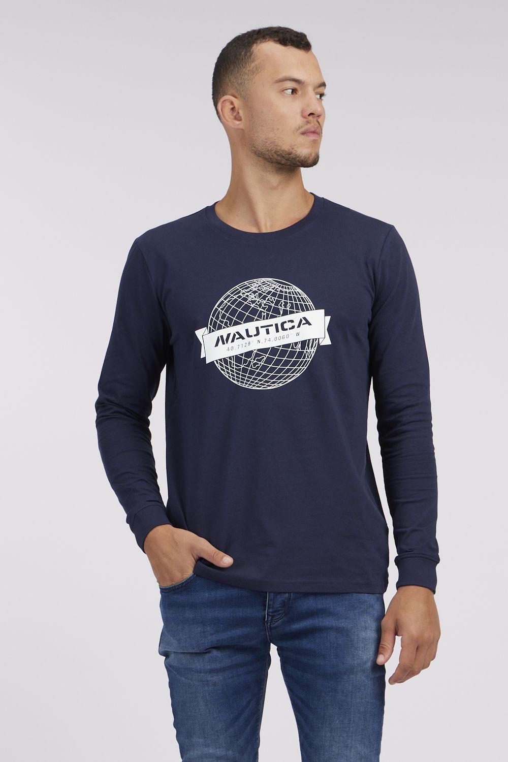 NAUTICA - טישירט ארוכה בצבע כחול - MASHBIR//365