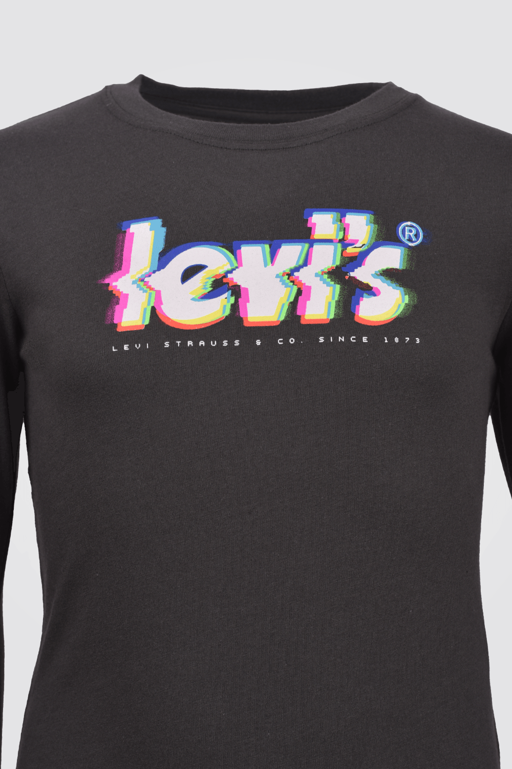 LEVI'S - טישירט ארוכה GLITCHED LOGO בצבע שחור - MASHBIR//365