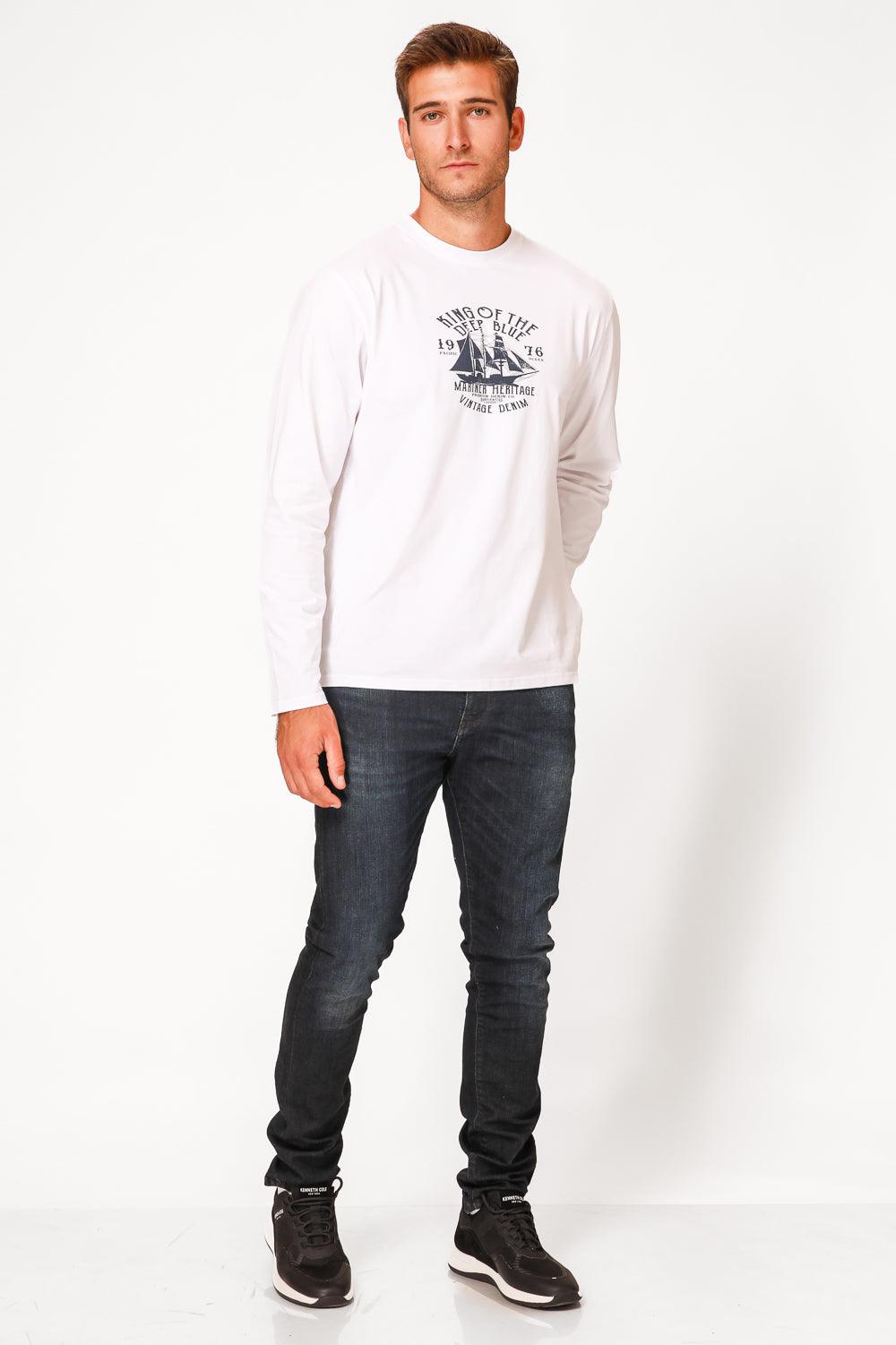 SCORCHER - טישירט ארוכה לגבר בצבע לבן - MASHBIR//365