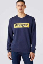 WRANGLER - טישירט ארוכה לגברים SEASONAL CREW בצבע נייבי ואפור - MASHBIR//365