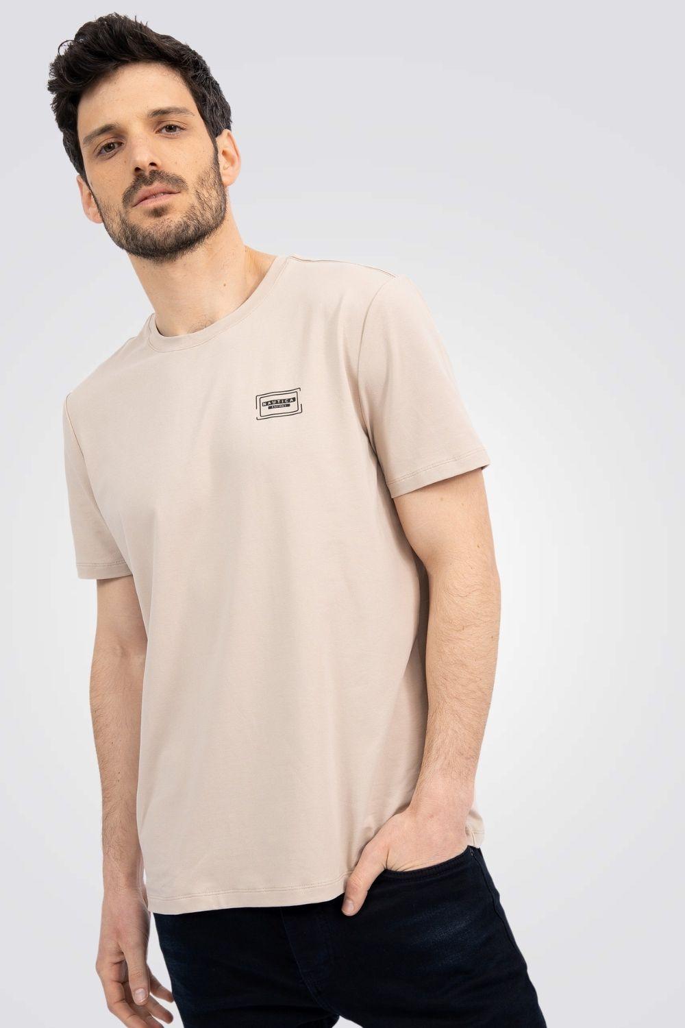 NAUTICA - טישירט צבע בז' - MASHBIR//365