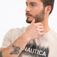 NAUTICA - טישירט צבע בז' עם כיתוב - MASHBIR//365