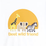 OBAIBI - טישירט בצבע לבן הדפס חיות לתינוקות - MASHBIR//365