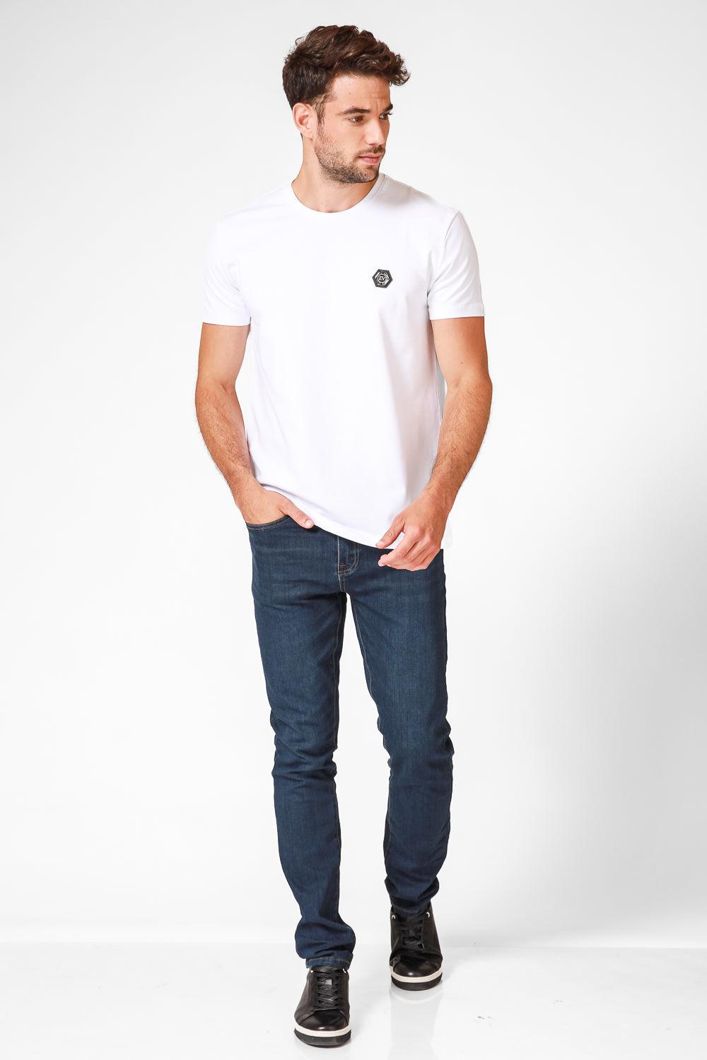 EMPORIO VALENTINI - טישירט בצבע לבן קצרה עם לוגו - MASHBIR//365