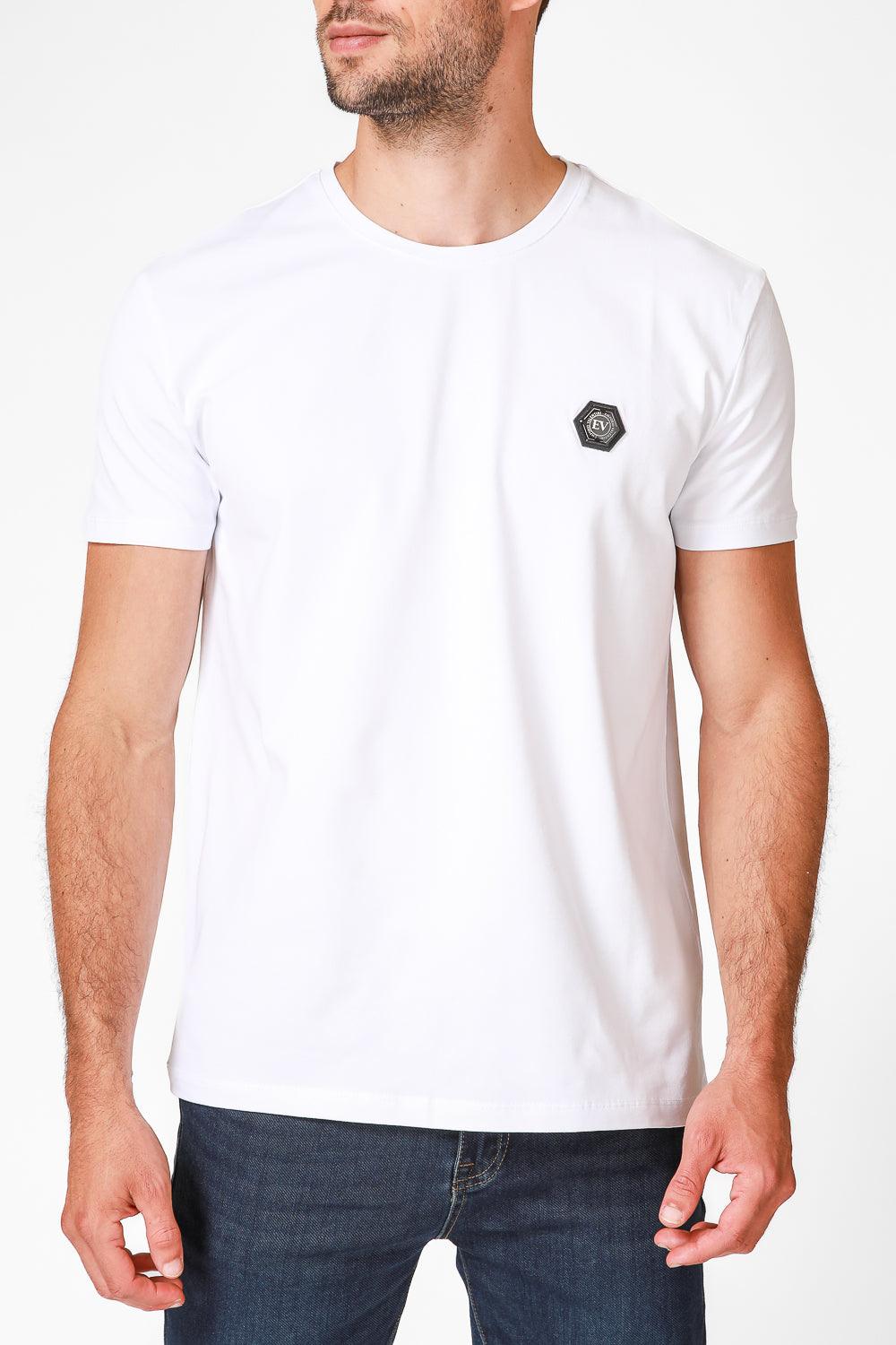EMPORIO VALENTINI - טישירט בצבע לבן קצרה עם לוגו - MASHBIR//365