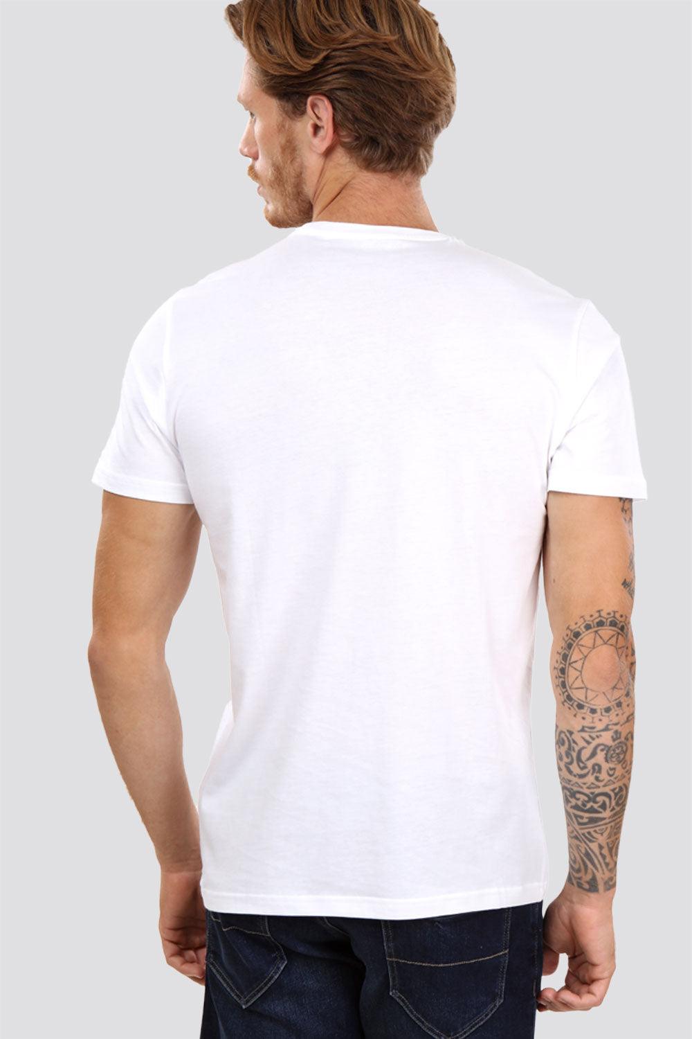 LEE - טישירט בצבע לבן לוגו רקום - MASHBIR//365