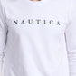 NAUTICA - טישירט בצבע לבן עם כיתוב לוגו - MASHBIR//365 - 2