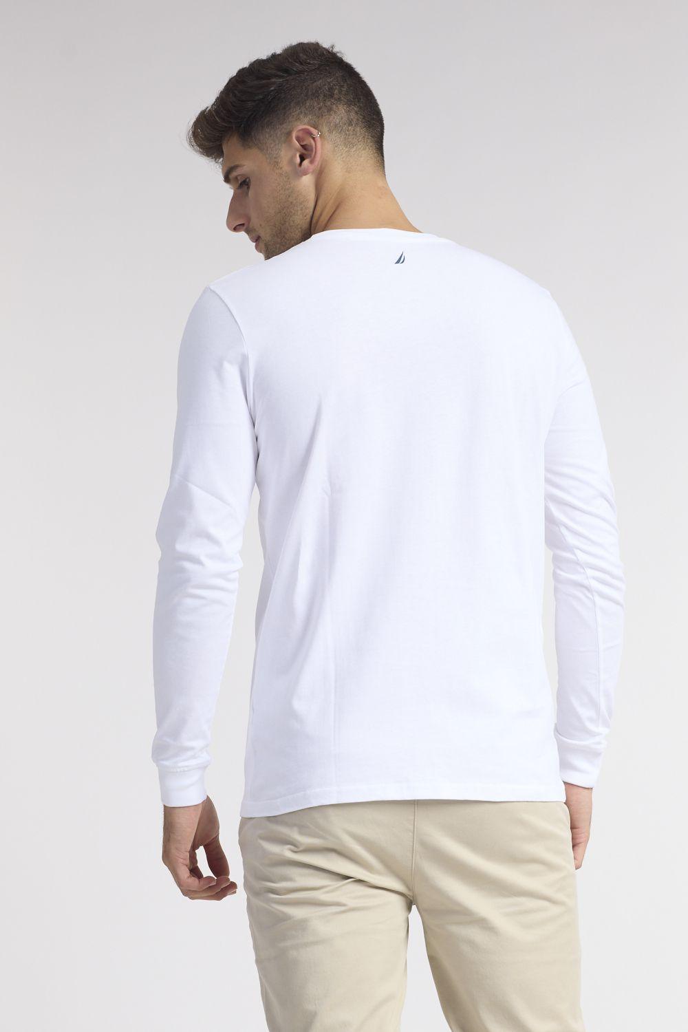 NAUTICA - טישירט בצבע לבן עם לוגו - MASHBIR//365