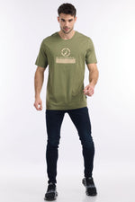 NAUTICA - טישירט בהדפס לוגו בצבע ירוק זית - MASHBIR//365