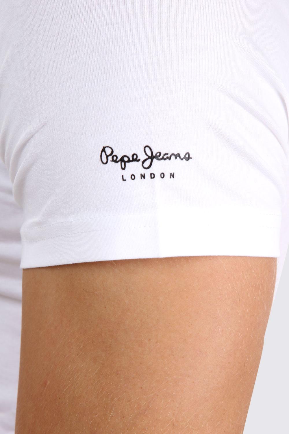 PEPE JEANS - טישירט בייסיק לבנה צווארון V - MASHBIR//365