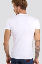 PEPE JEANS - טישירט בייסיק לבנה צווארון V - MASHBIR//365