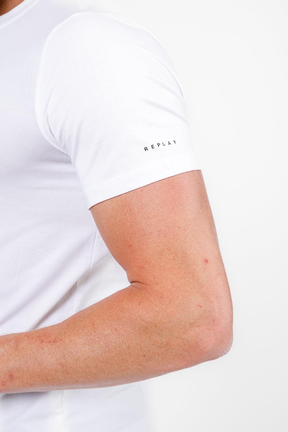 REPLAY - טישירט בייסיק לגבר בצבע לבן - MASHBIR//365