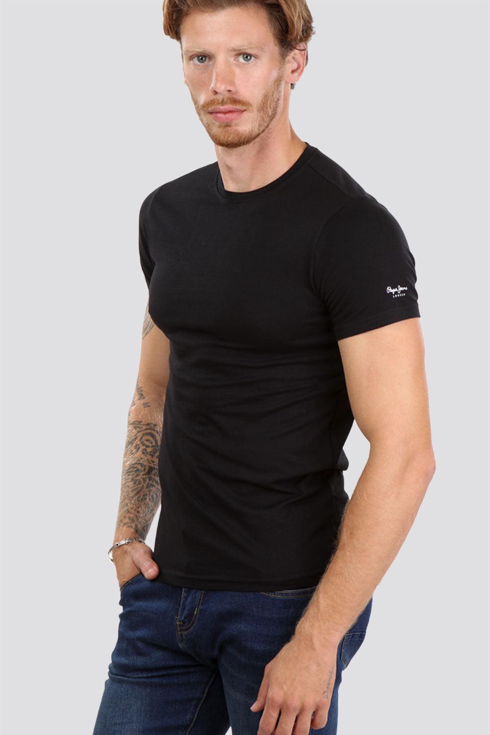 PEPE JEANS - טישירט בייסיק שחורה צווארון עגול - MASHBIR//365