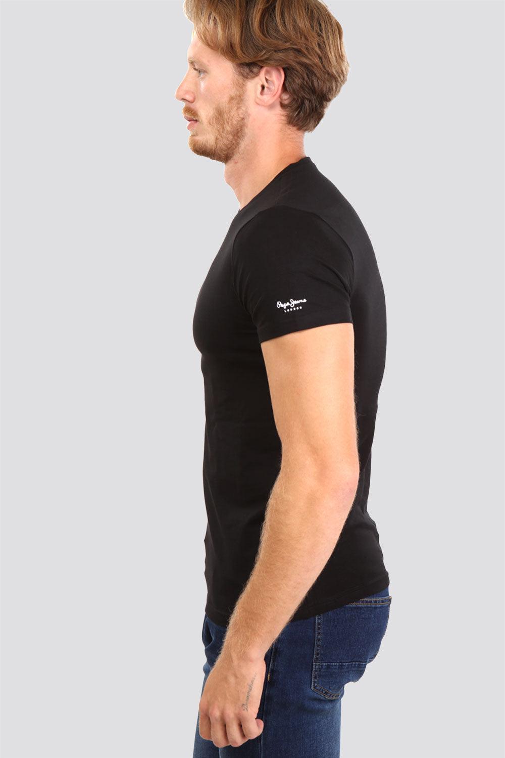 PEPE JEANS - טישירט בייסיק שחורה צווארון V - MASHBIR//365