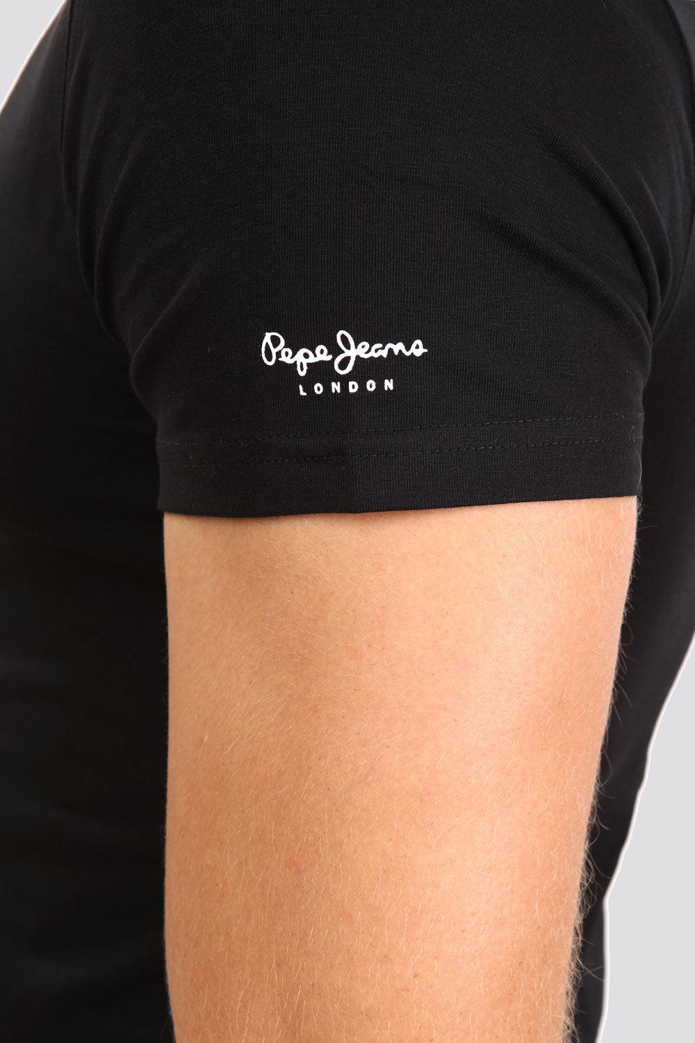 PEPE JEANS - טישירט בייסיק שחורה צווארון V - MASHBIR//365