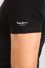 PEPE JEANS - טישירט בייסיק שחורה צווארון V - MASHBIR//365