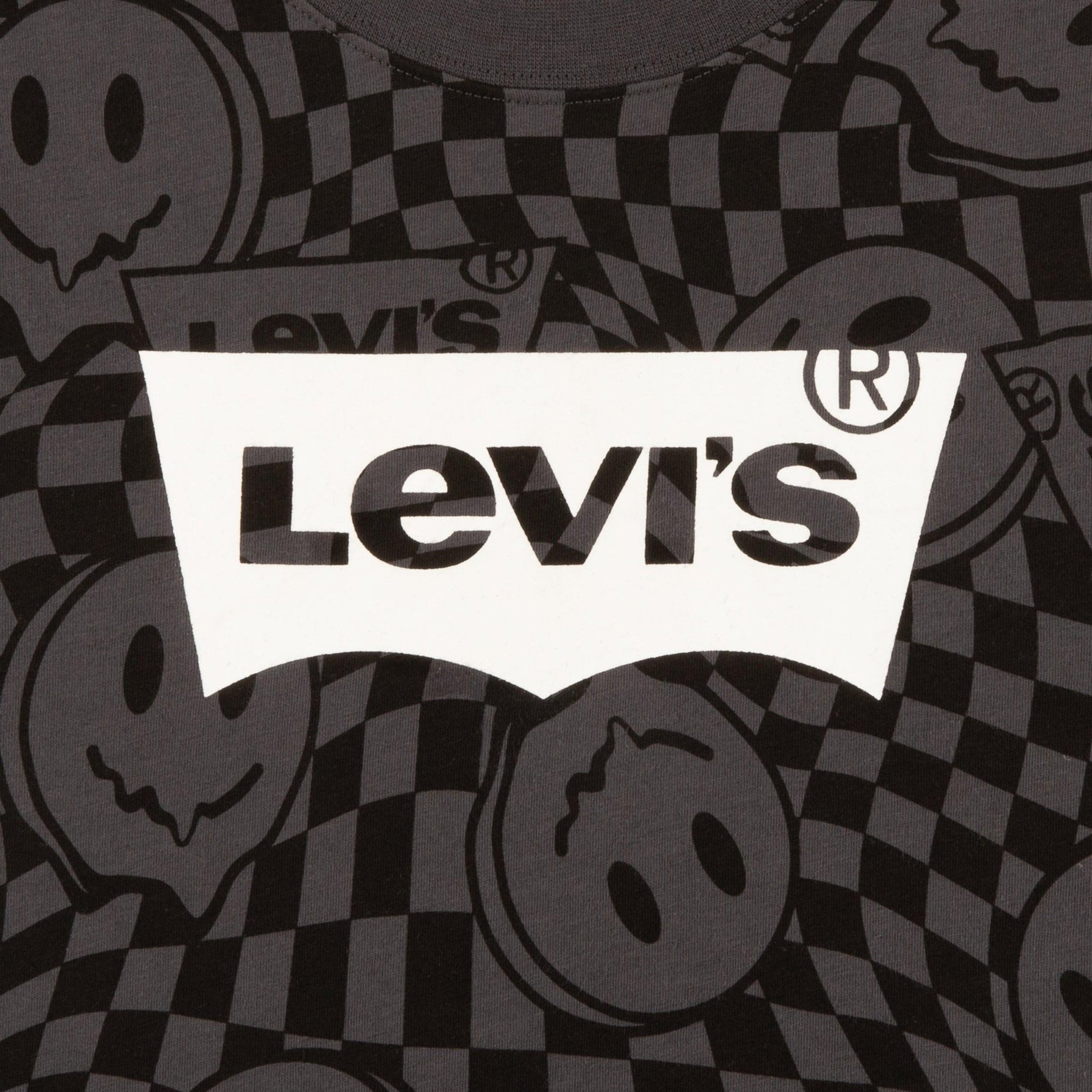 LEVI'S - טישירט CHCKERED SMILY בצבע שחור לנערים - MASHBIR//365
