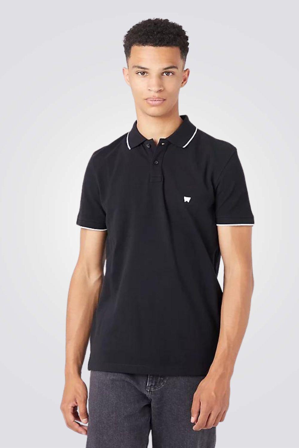 WRANGLER - טישירט פולו בצבע שחור - MASHBIR//365