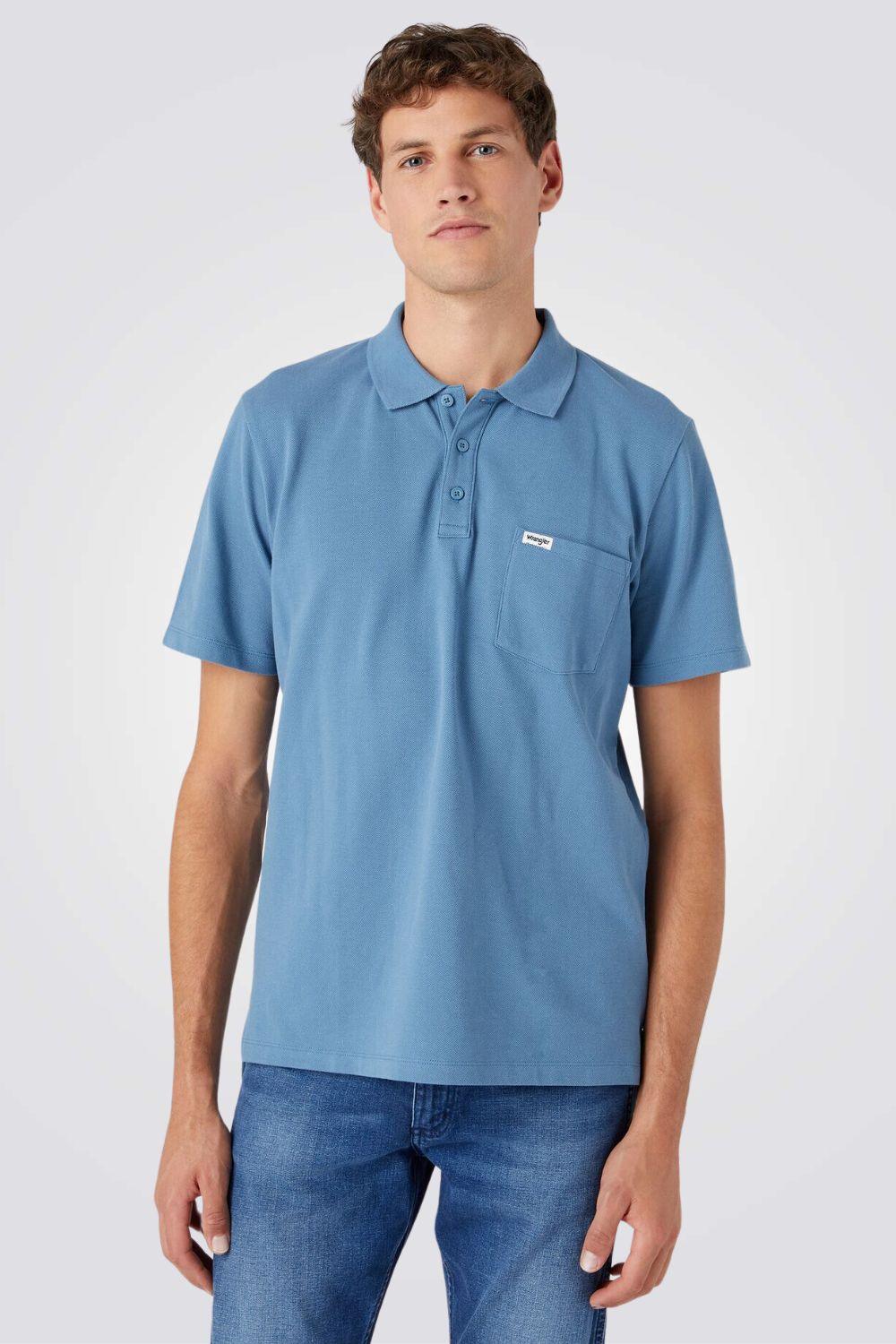 WRANGLER - טישירט פולו בצבע תכלת - MASHBIR//365