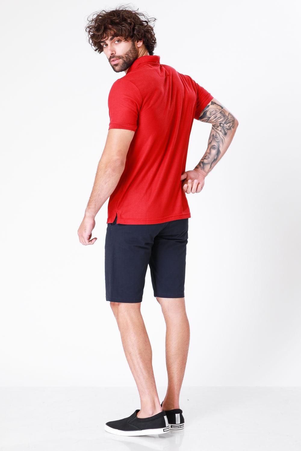SCORCHER - טישירט פולו קצרה בצבע אדום - MASHBIR//365